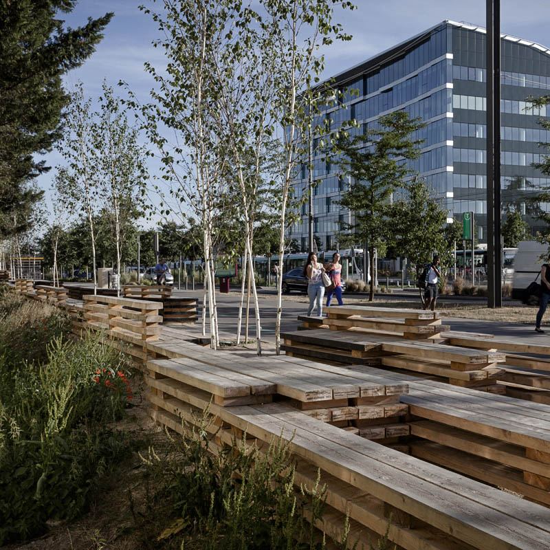 Banc-Paysage — Mobilier éphémère, Bezons